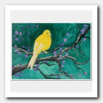 Happy Canary on tree.