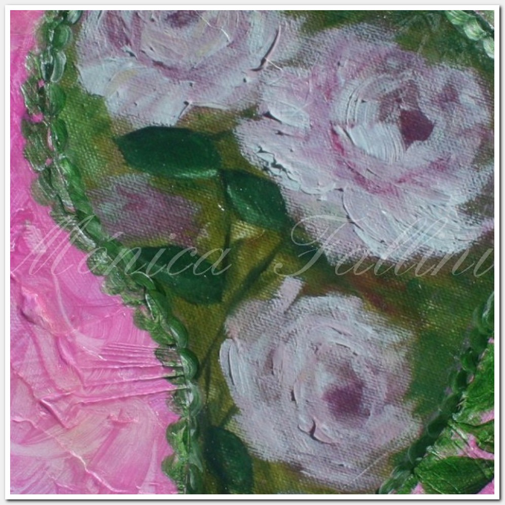 Painting titled 'Pink Roses composition' by Monica Fallini