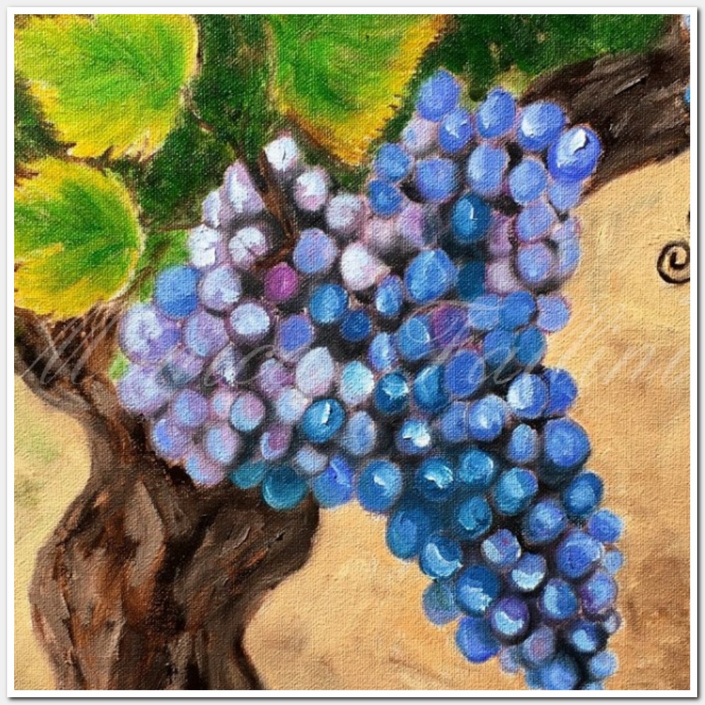 Painting titled 'Grapevine close-up' by Monica Fallini