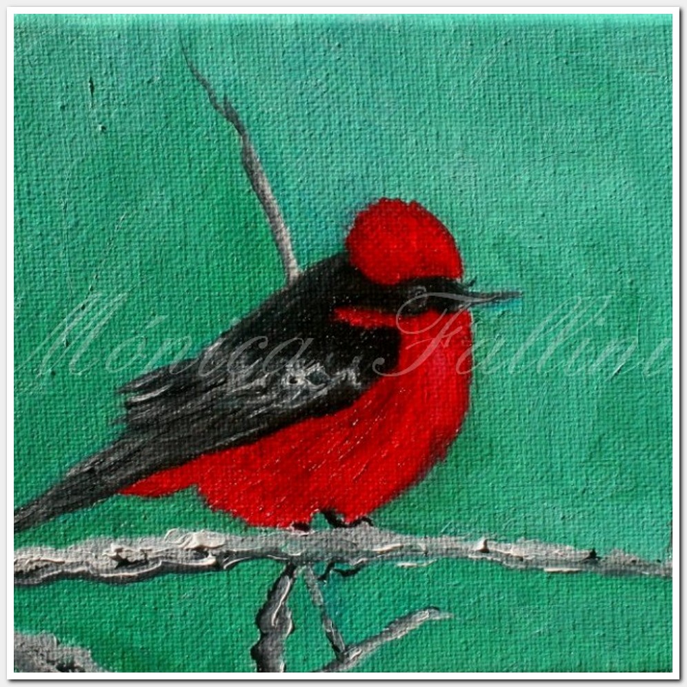 Painting titled 'Bird study' by Monica Fallini