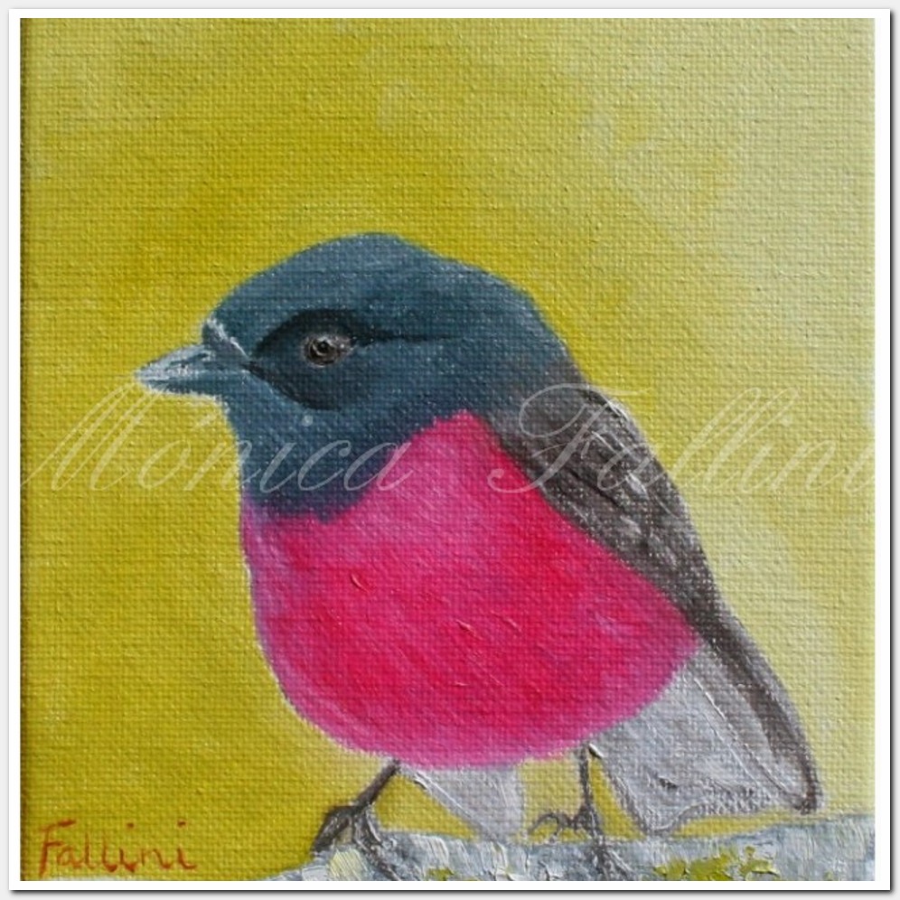 Painting titled 'Bird study' by Monica Fallini