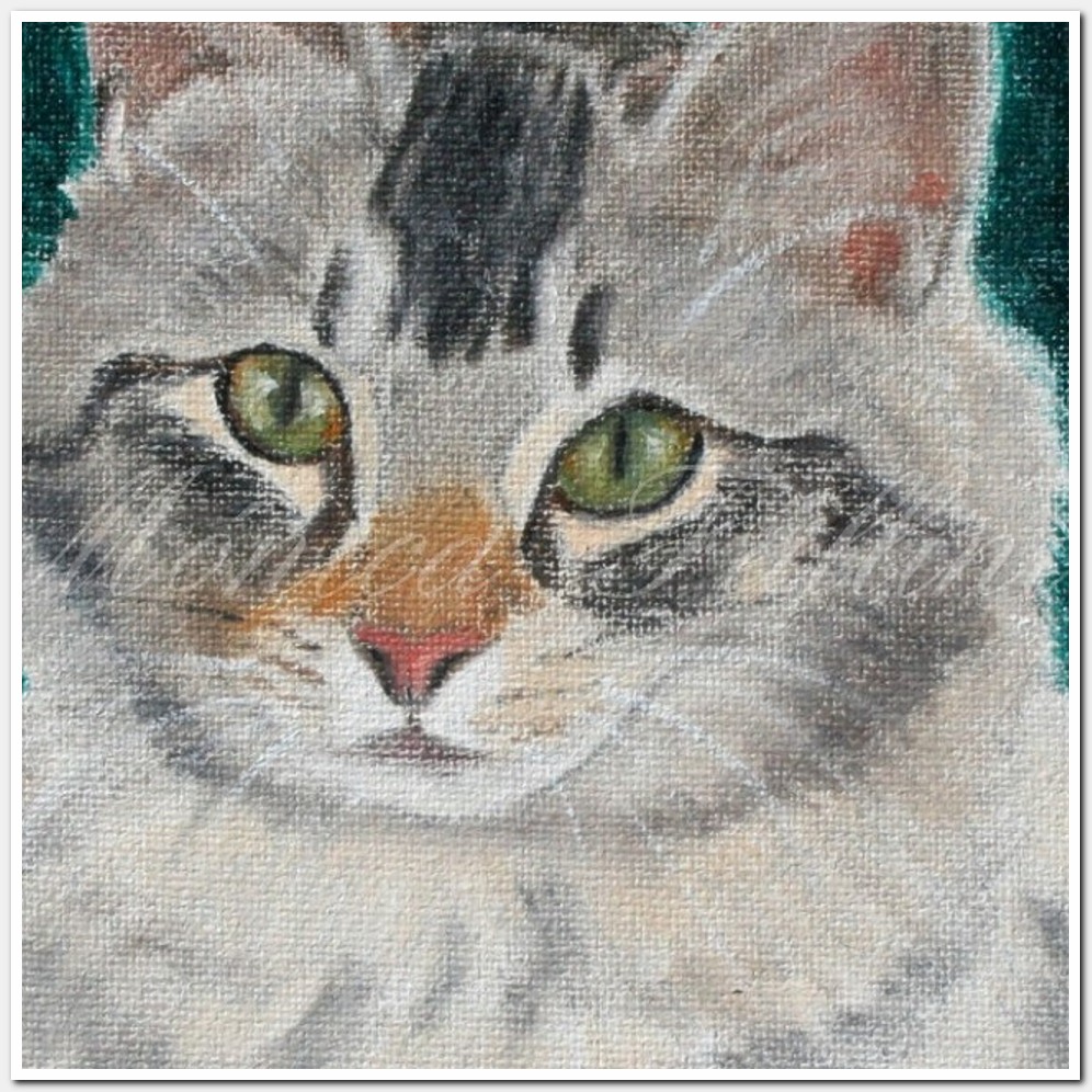 Painting titled 'Cat Portrait # 1' by Monica Fallini