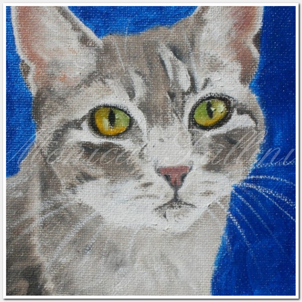 Painting titled 'Cat Portrait # 3' by Monica Fallini