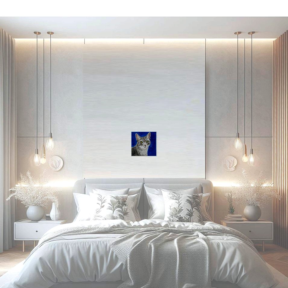 Painting titled 'Cat Portrait # 3' by Monica Fallini