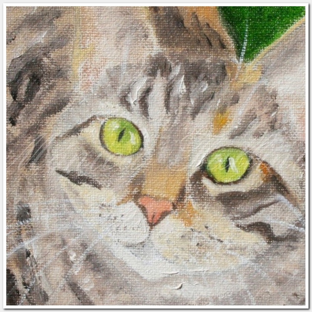 Painting titled 'Cat Portrait # 6' by Monica Fallini