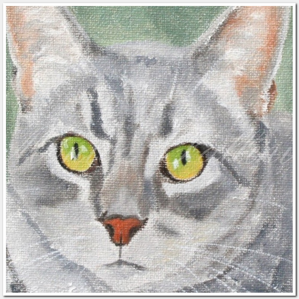 Painting titled 'Cat Portrait # 7' by Monica Fallini