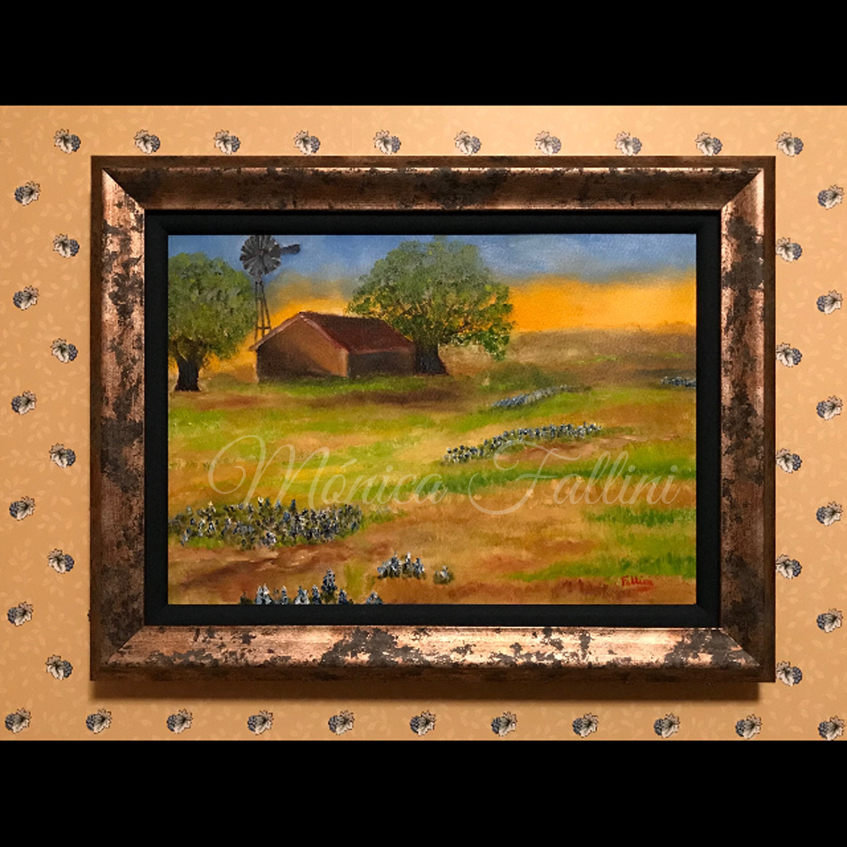 Painting titled 'Texas country scene' by Monica Fallini