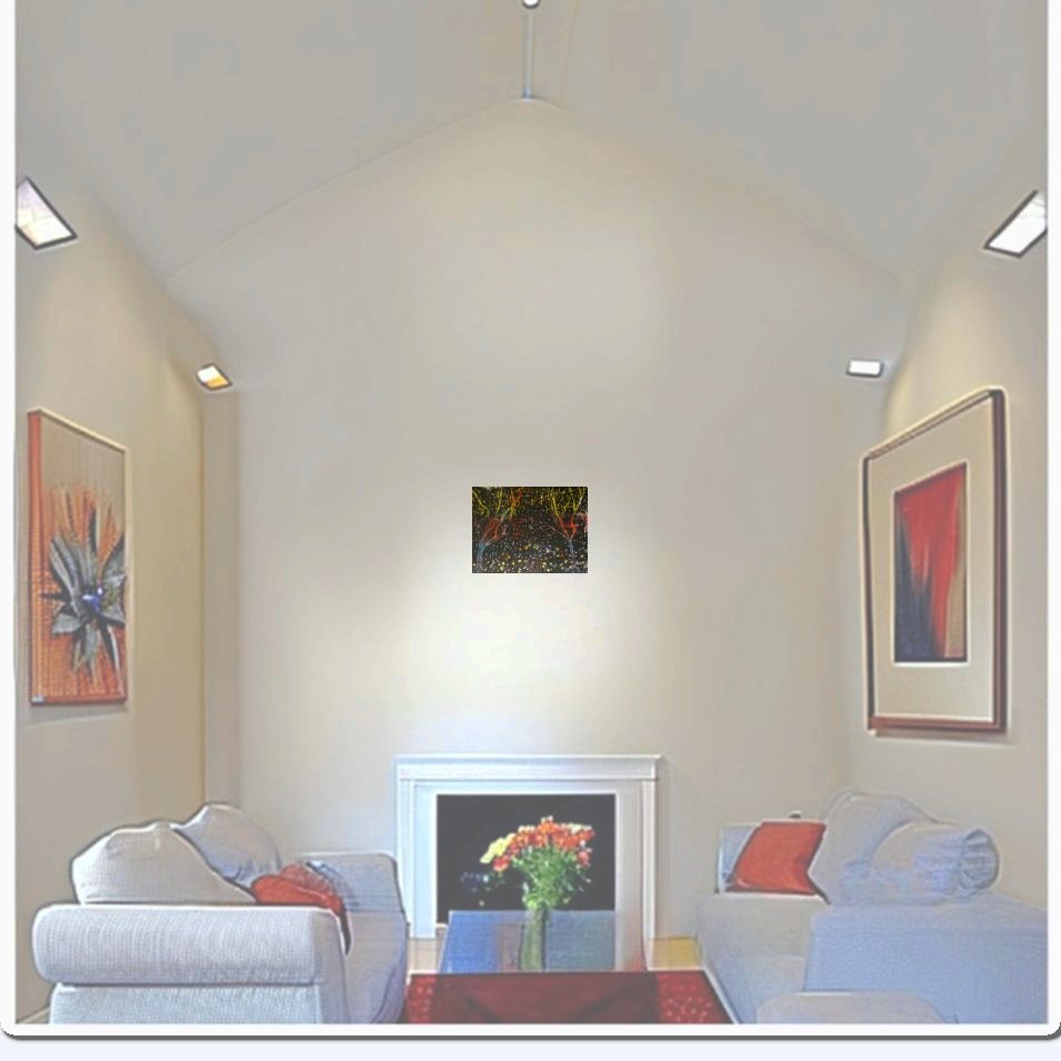 Painting titled 'The garden at night' by Monica Fallini