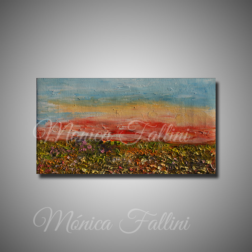 Painting titled 'Wild flowers in the field' by Monica Fallini