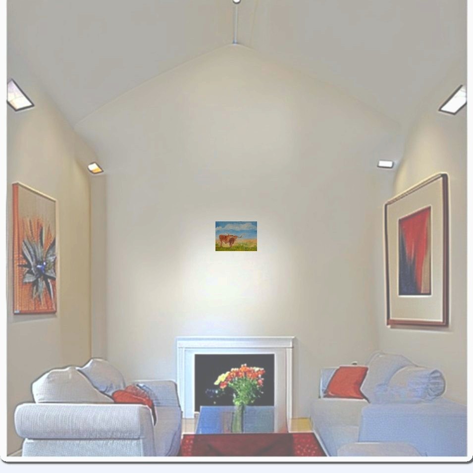 Painting titled 'Texas Longhorn study' by Monica Fallini