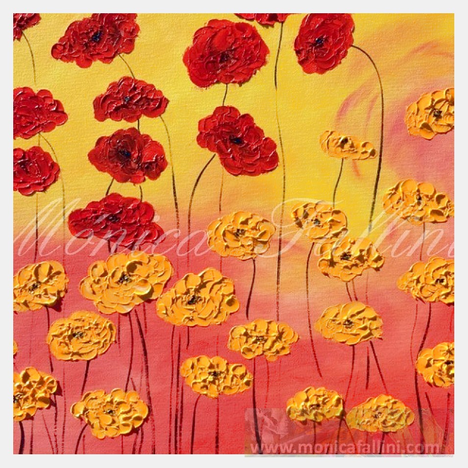 Painting titled 'First Dance (Flores del crepúsculo)' by Monica Fallini