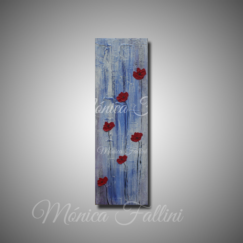 Painting titled 'Glacier's Poppies' by Monica Fallini