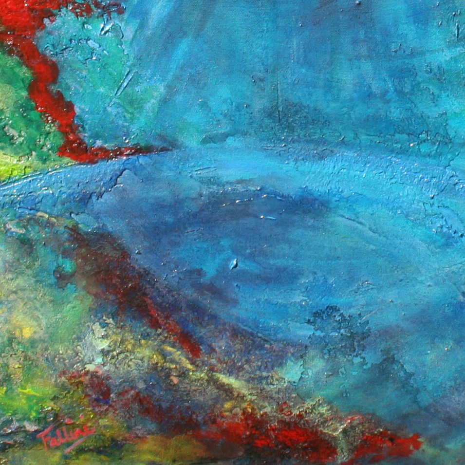 Painting titled 'Inside the cave' by Monica Fallini