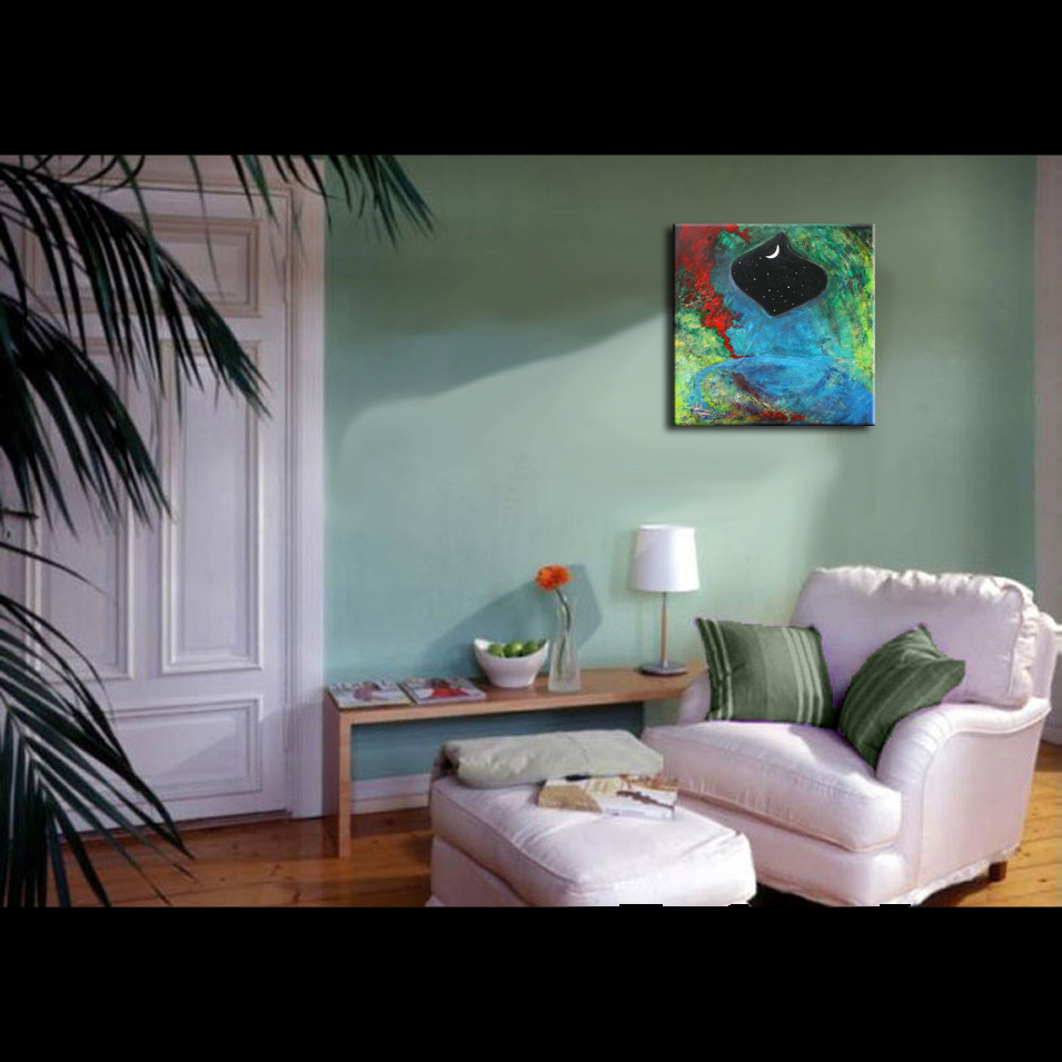Painting titled 'Inside the cave' by Monica Fallini