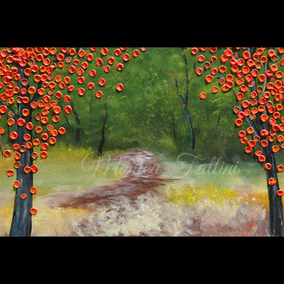 Painting titled 'Where do we go to spend our days?' by Monica Fallini