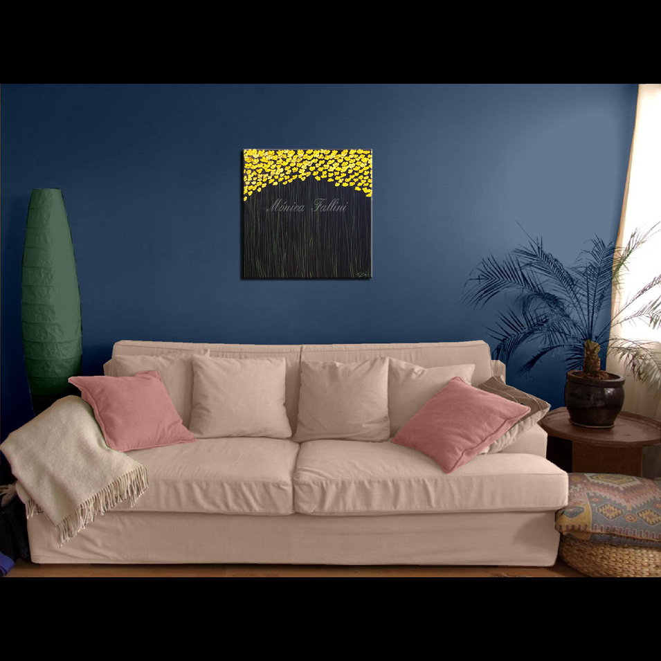 Painting titled 'A bouquet of yellow Poppies' by Monica Fallini