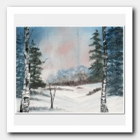 Evergreens and Aspens, Winter landscape study #2