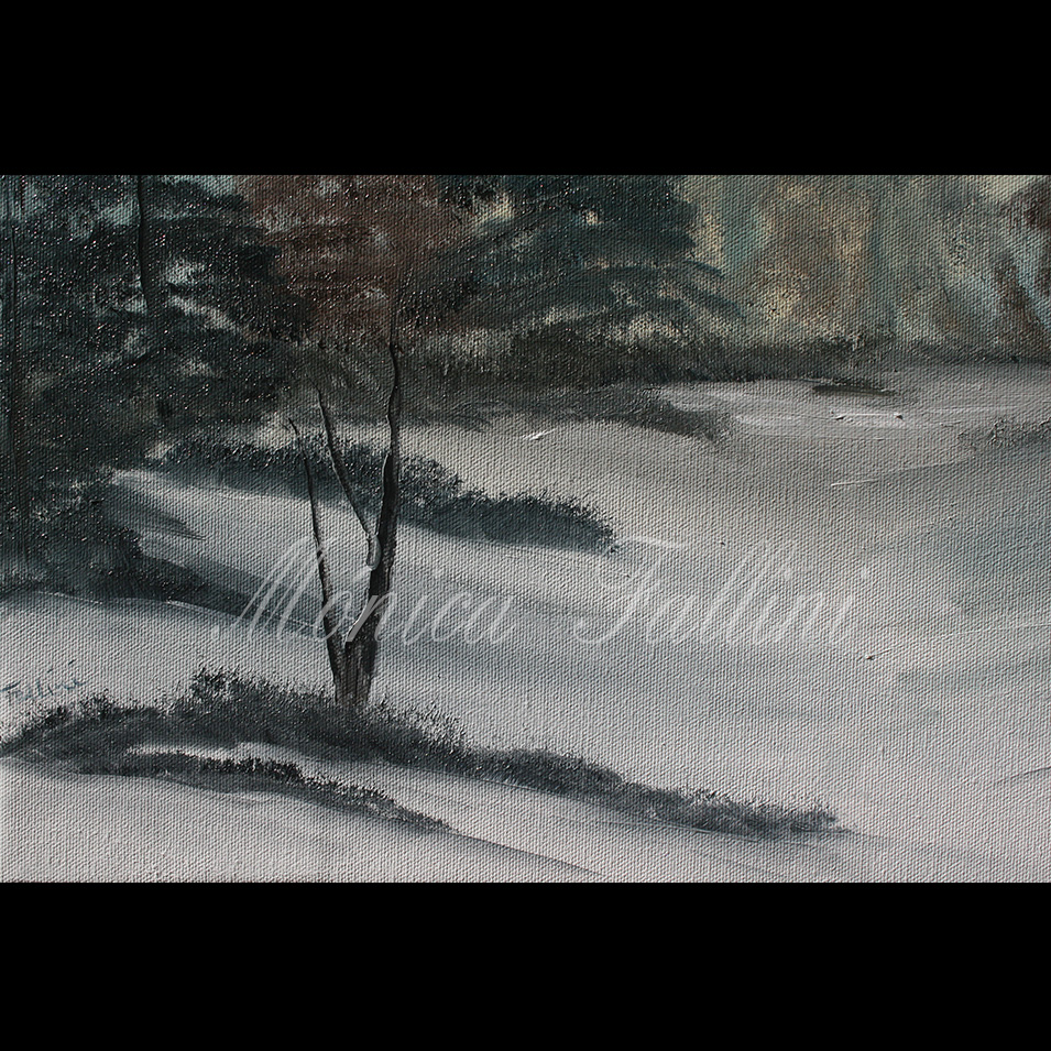 Painting titled 'Winter landscape study #1' by Monica Fallini