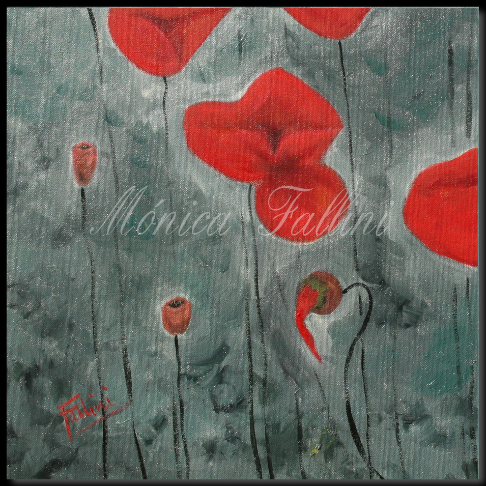 Painting titled 'Dream of Poppies' by Monica Fallini