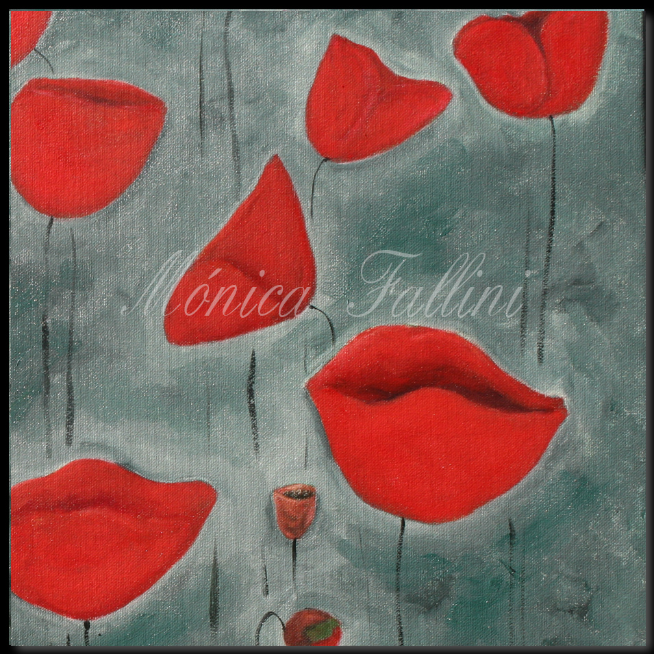 Painting titled 'Dream of Poppies' by Monica Fallini