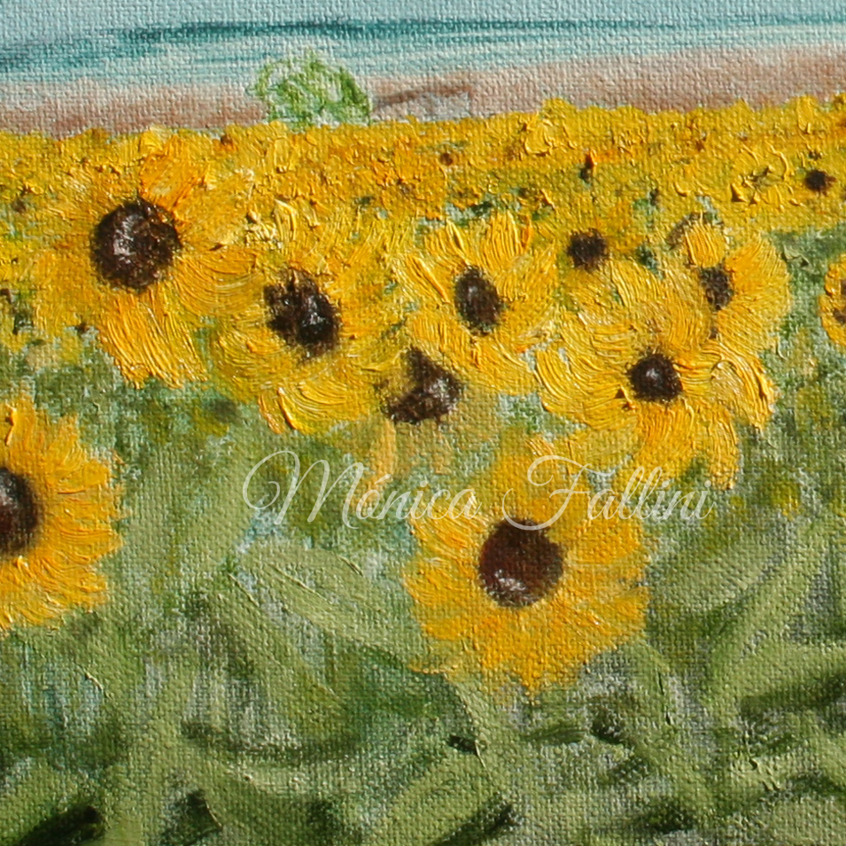 Painting titled 'Sunflowers in Texas # 1' by Monica Fallini