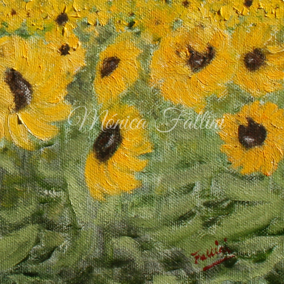 Painting titled 'Sunflowers in Texas # 1' by Monica Fallini