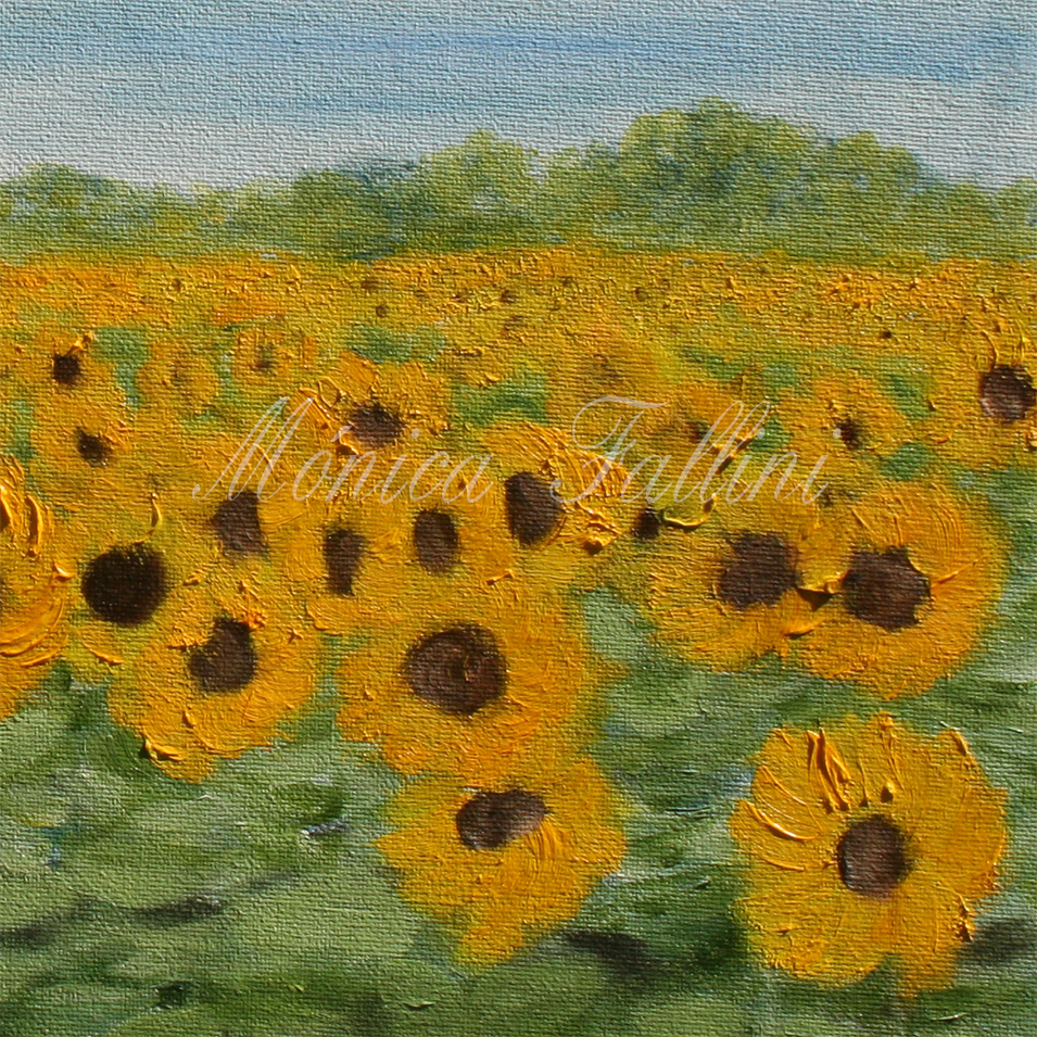 Painting titled 'Sunflower in Texas # 2' by Monica Fallini
