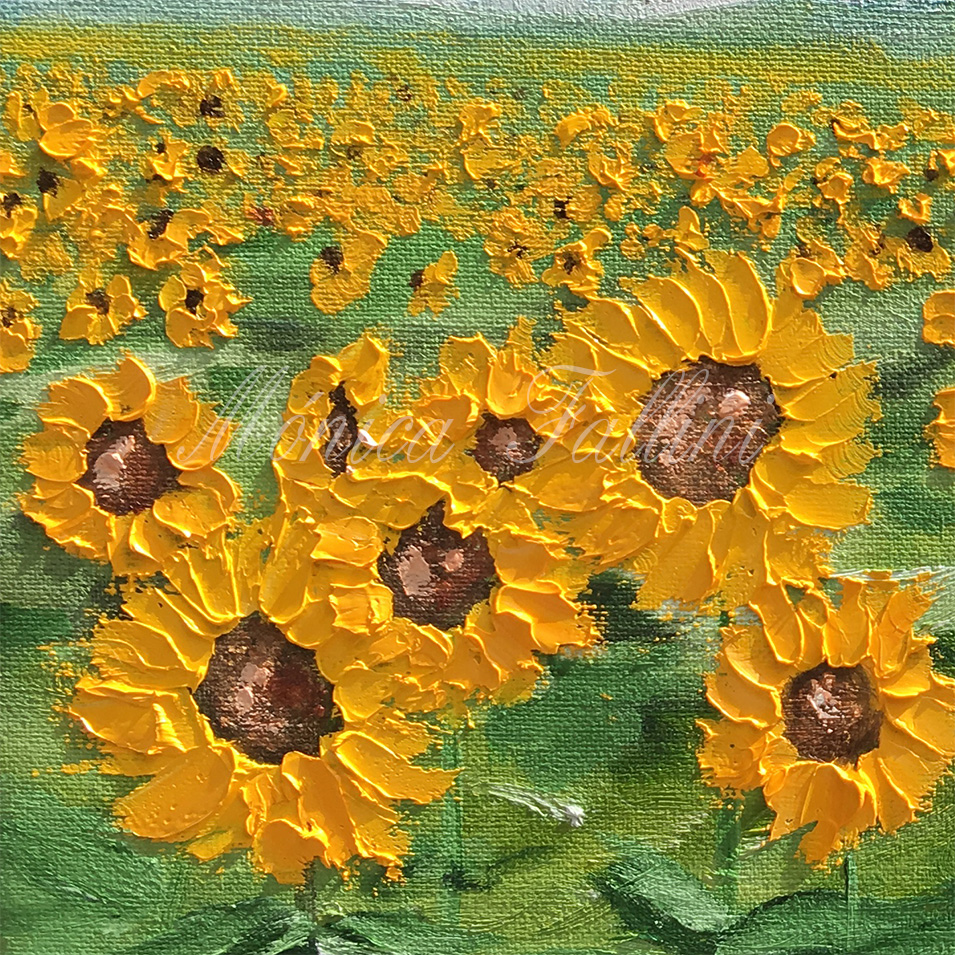 Painting titled 'Sunflowers in Texas #3' by Monica Fallini