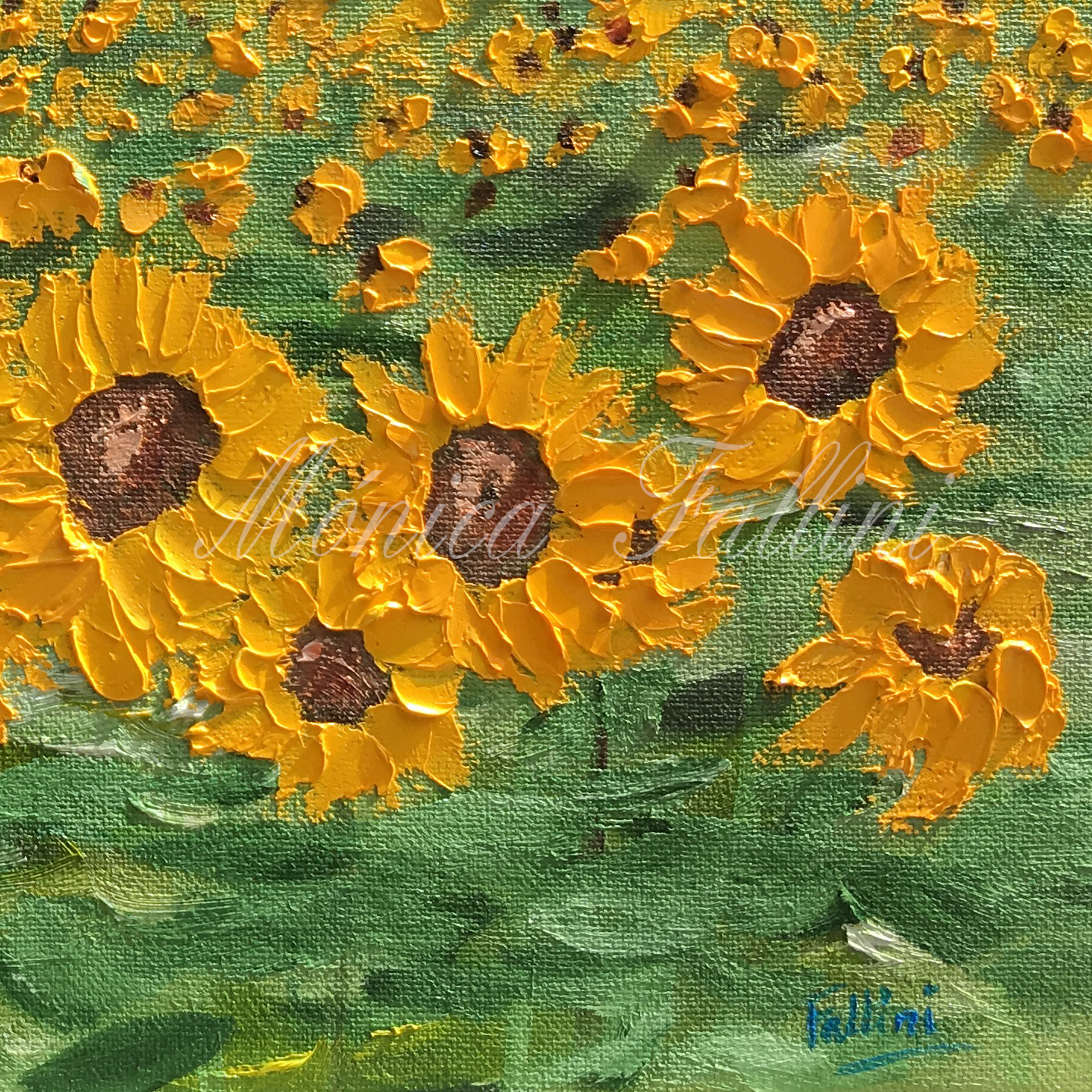 Painting titled 'Sunflowers in Texas #3' by Monica Fallini