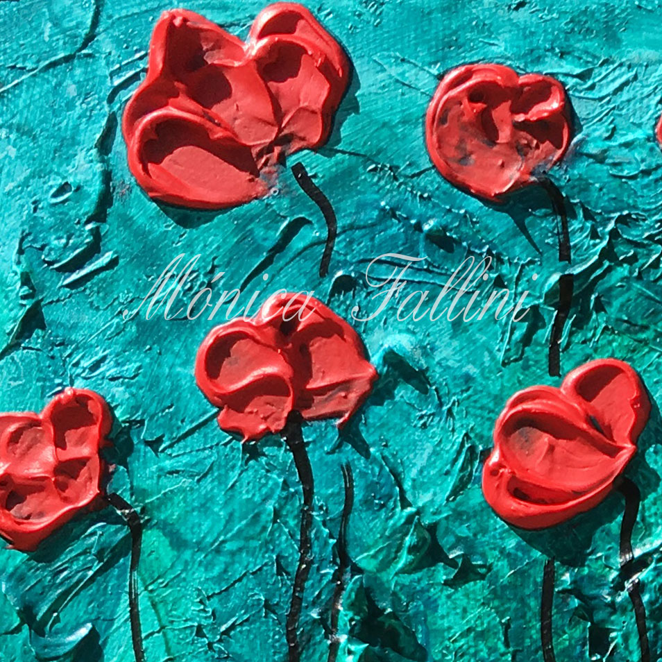 Painting titled 'Poppies' serenade' by Monica Fallini