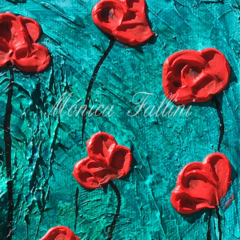 Painting titled 'Poppies' serenade' by Monica Fallini