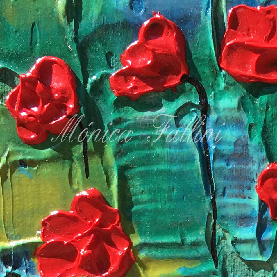 Painting titled 'Poppies' serenade' by Monica Fallini
