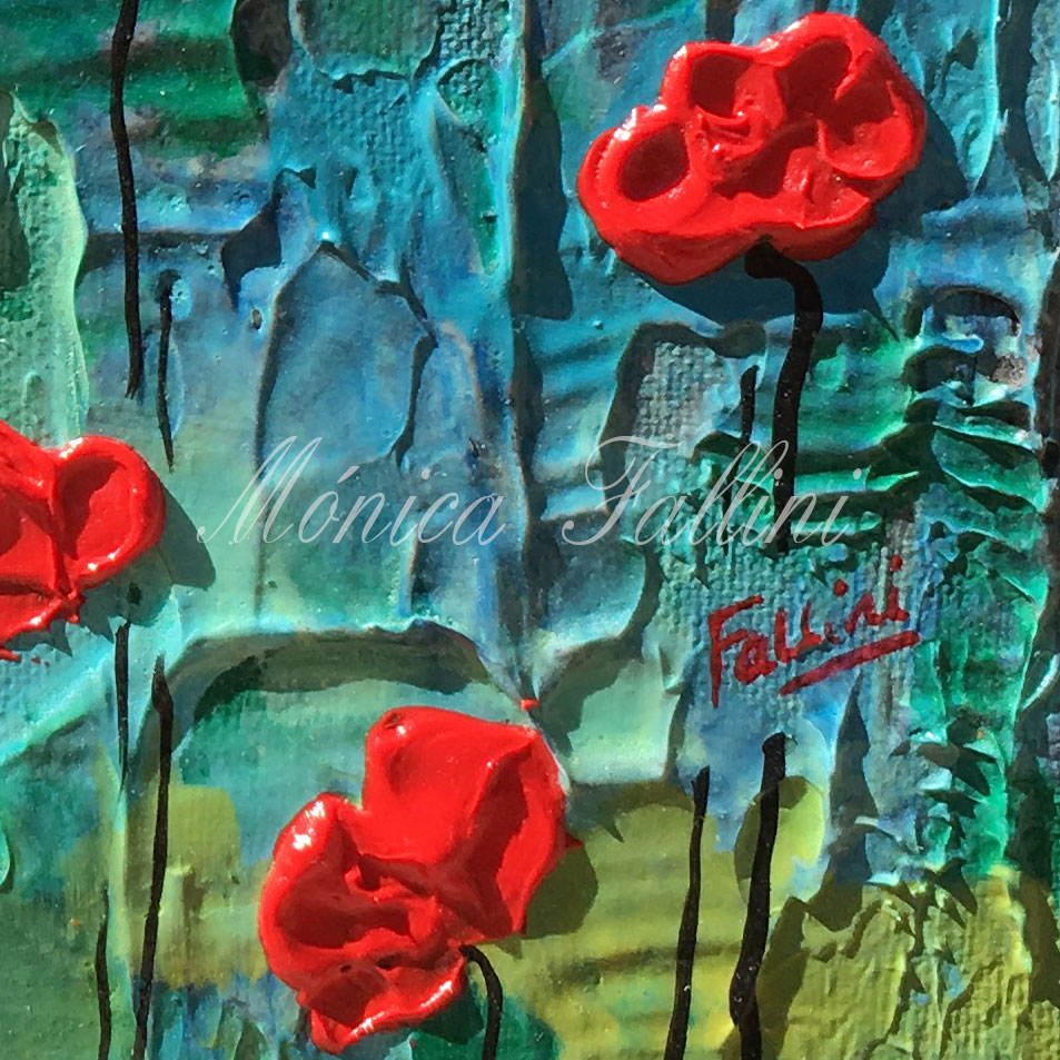 Painting titled 'Poppies' serenade' by Monica Fallini