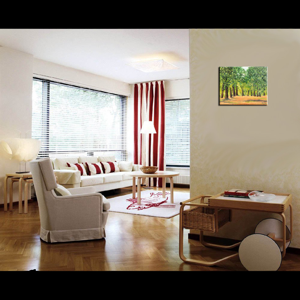 Painting titled 'Study of line of trees, Valley View, Texas.' by Monica Fallini