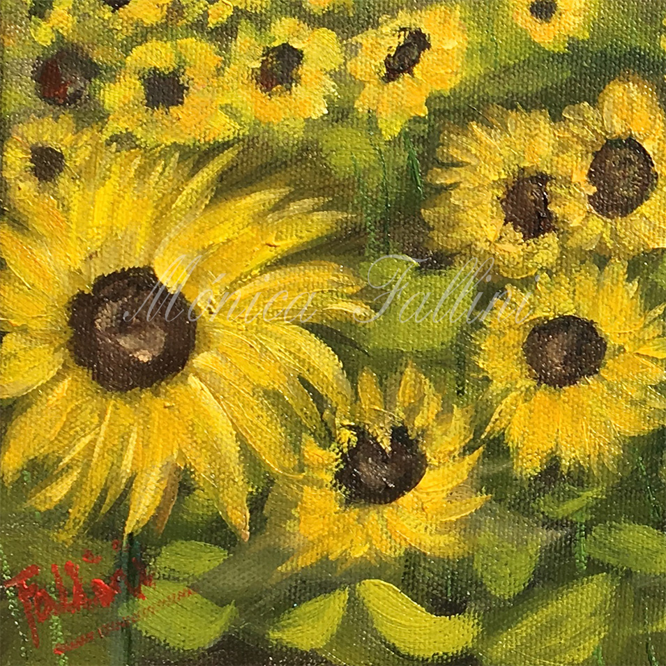 Painting titled 'Sunflowers in Texas # 4' by Monica Fallini