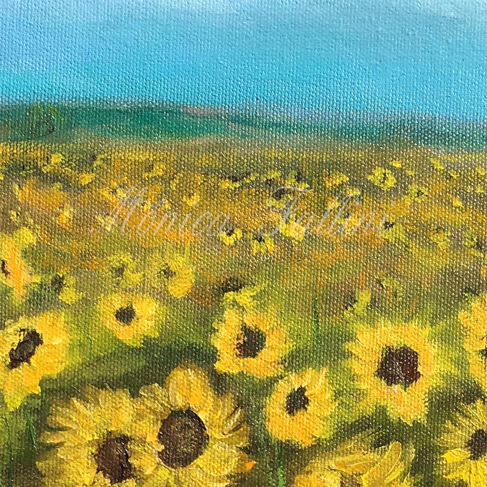 Painting titled 'Sunflowers in Texas # 4' by Monica Fallini