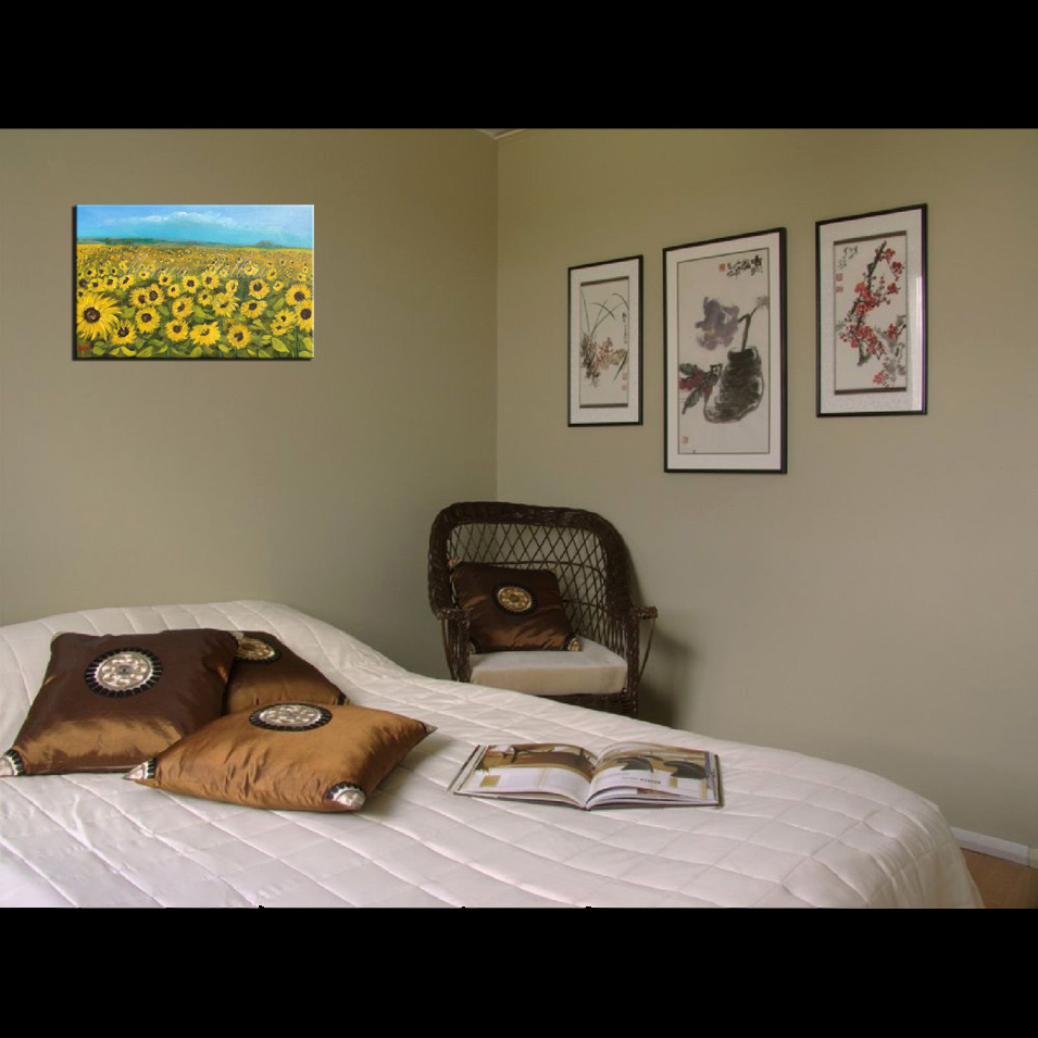 Painting titled 'Sunflowers in Texas # 4' by Monica Fallini