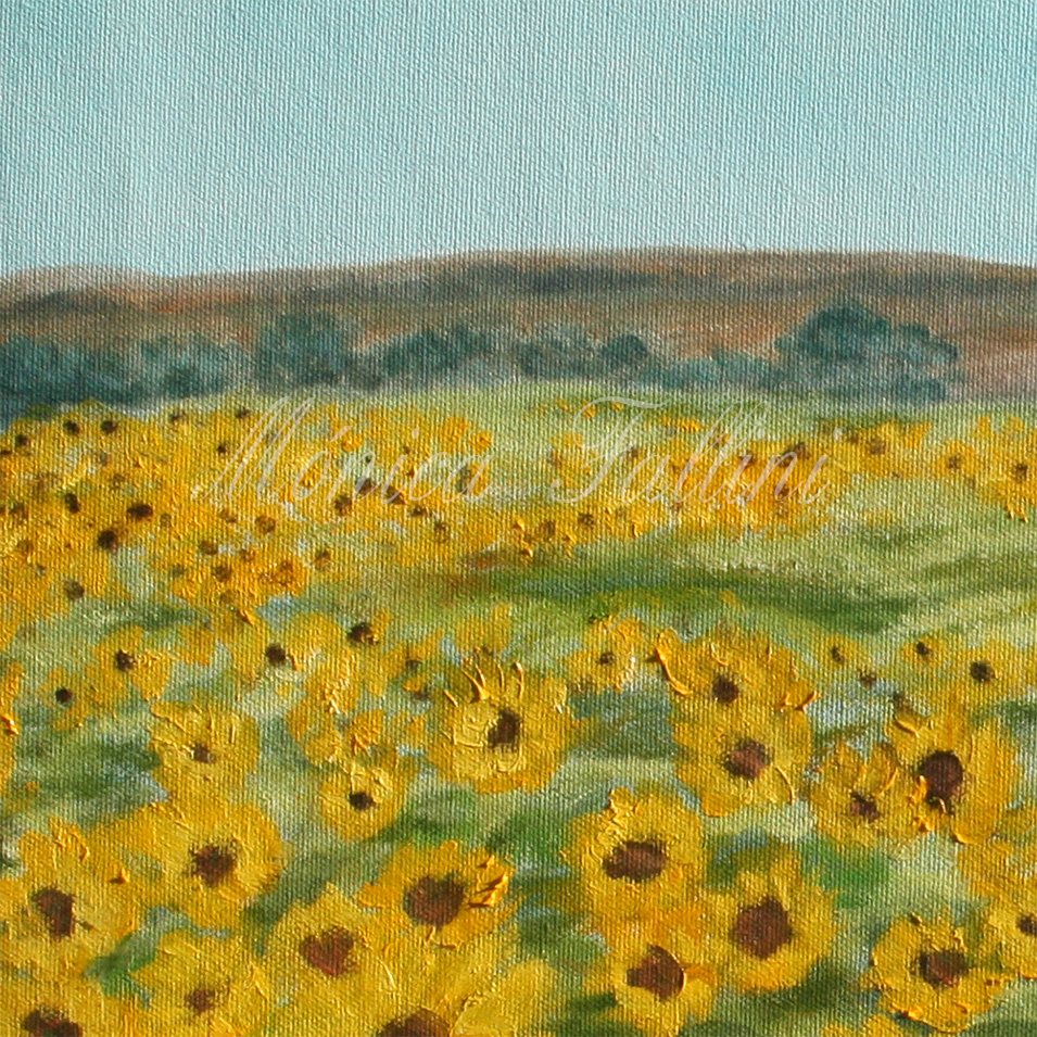 Painting titled 'Sunflowers in Texas # 5' by Monica Fallini