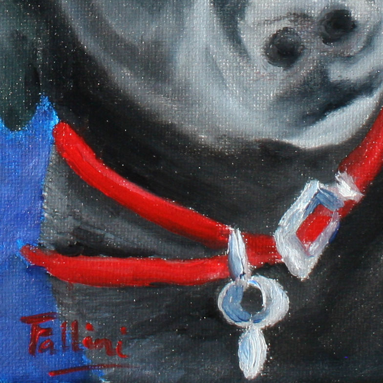 Painting titled 'Curious Pancho.' by Monica Fallini