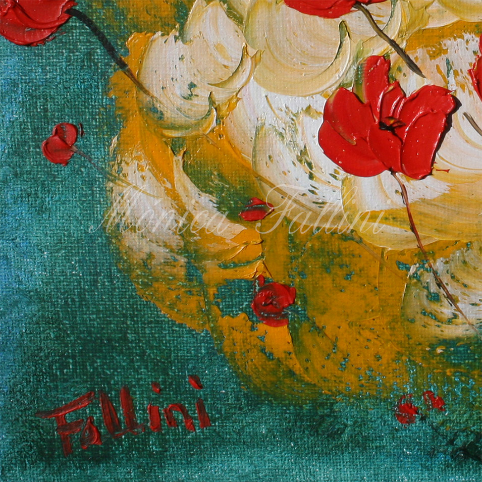 Painting titled 'Poppies in the wind' by Monica Fallini