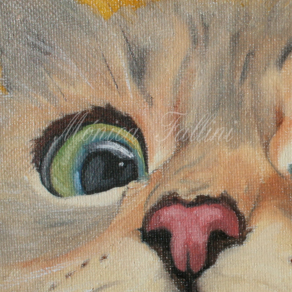 Painting titled 'Mischievous kitten' by Monica Fallini