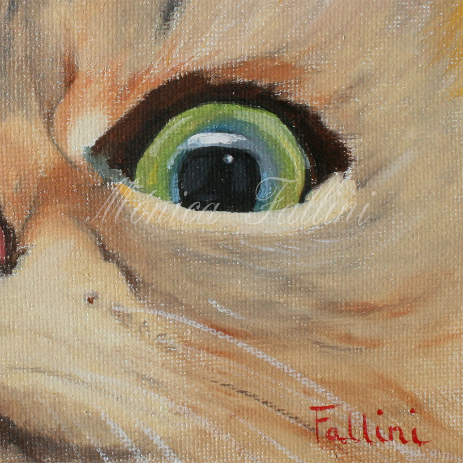 Painting titled 'Mischievous kitten' by Monica Fallini