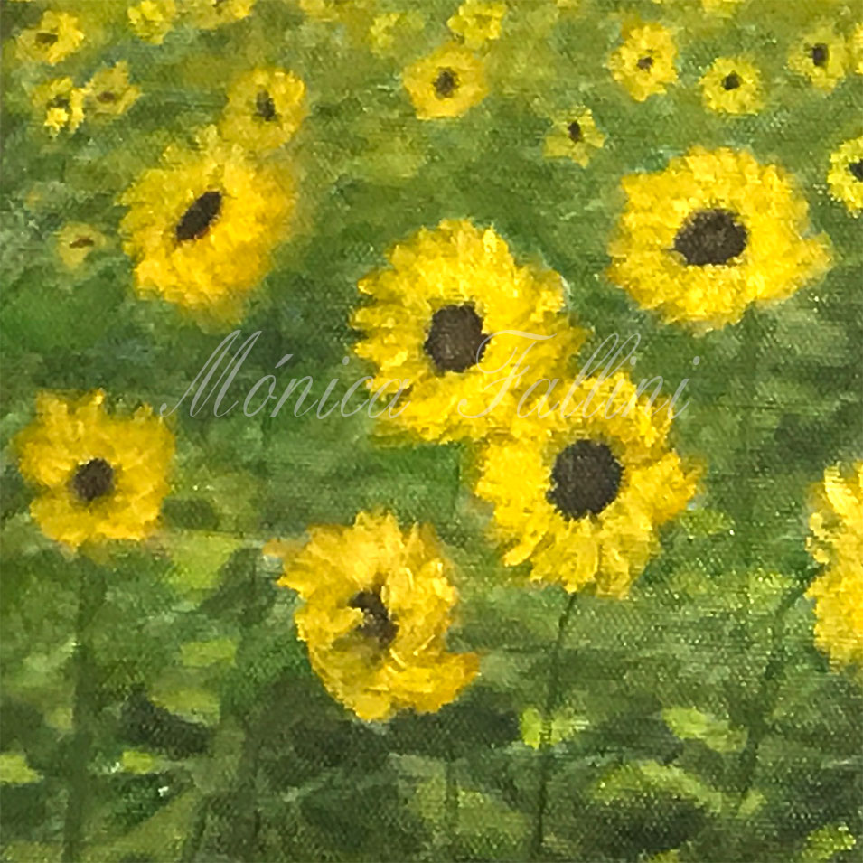 Painting titled 'Sunflowers in Texas #6' by Monica Fallini