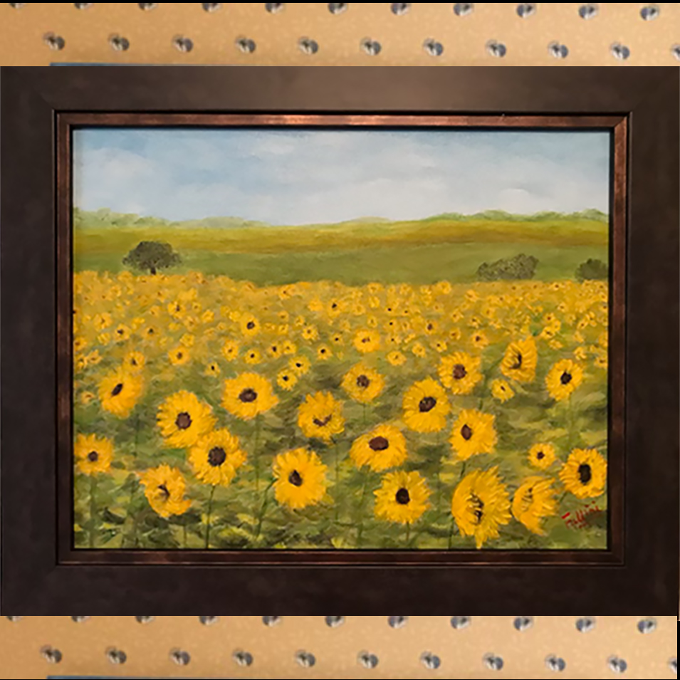 Painting titled 'Sunflowers in Texas #6' by Monica Fallini