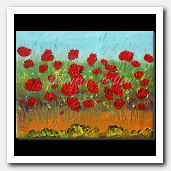 Poppies swaying in the breeze
