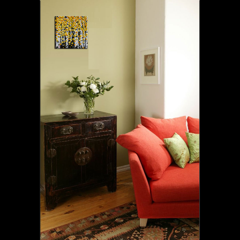 Painting titled 'In the Aspen forest' by Monica Fallini