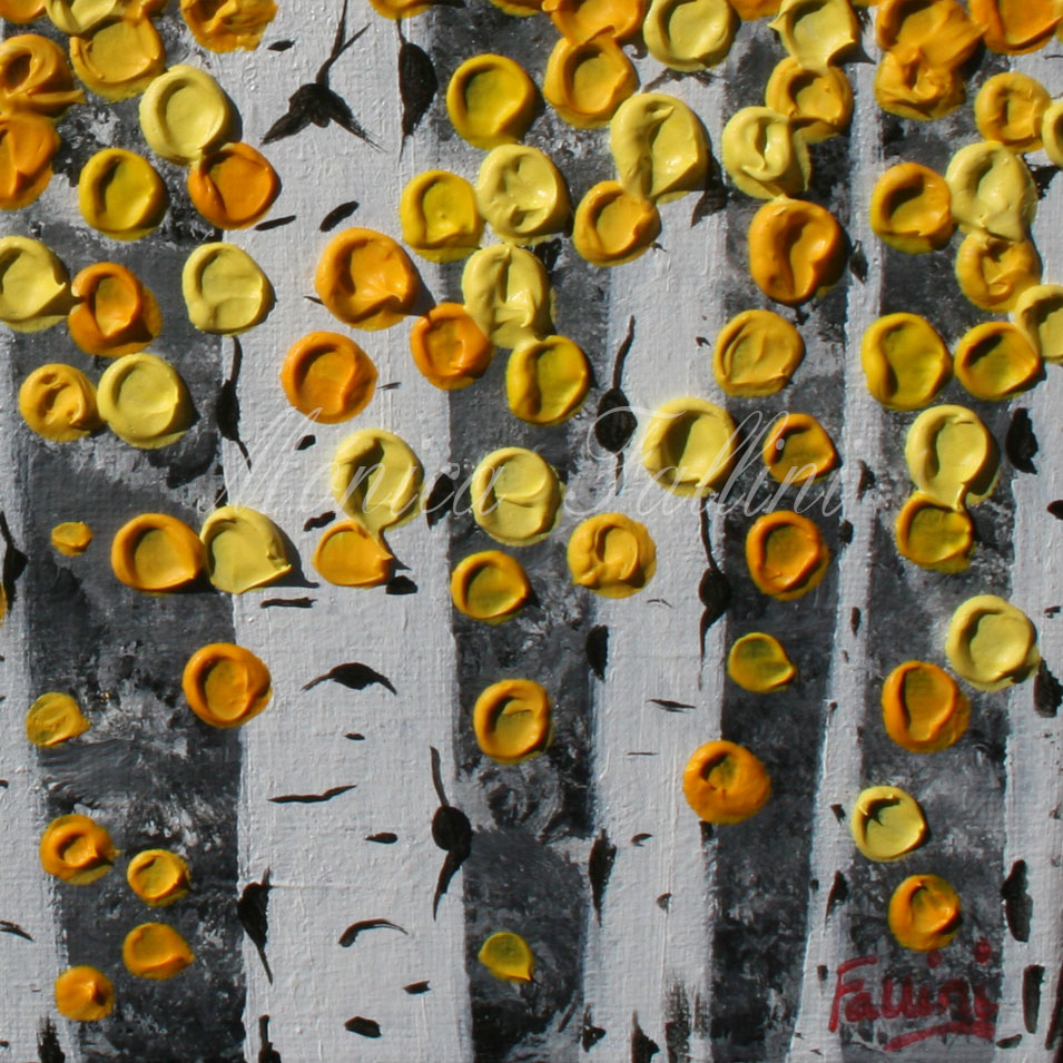 Painting titled 'In the Aspen forest' by Monica Fallini