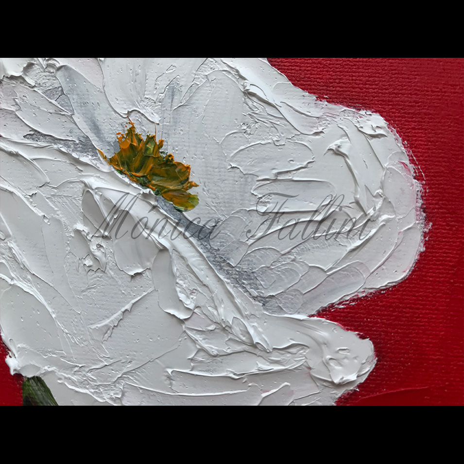 Painting titled 'I'll meet you where the Poppies grow, wild and free' by Monica Fallini