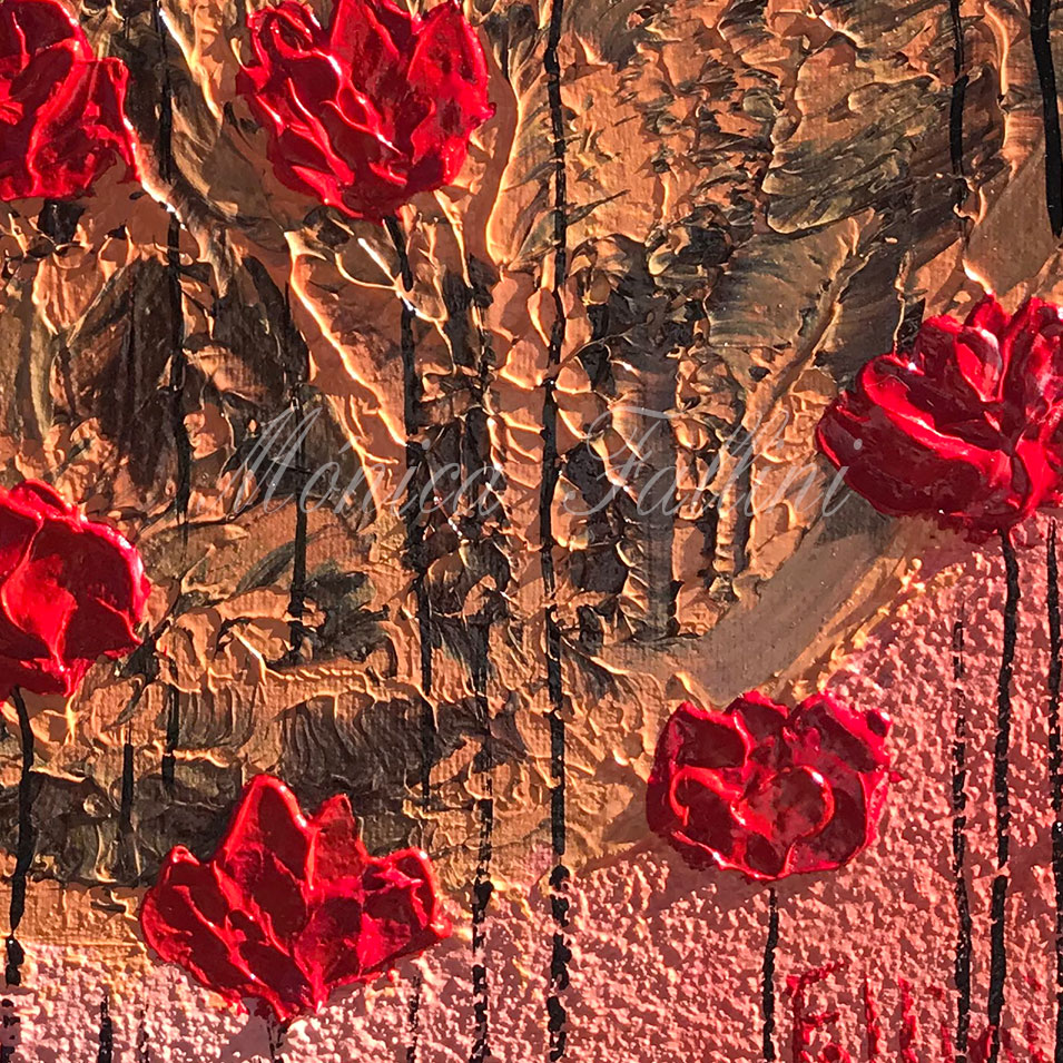 Painting titled 'New Hope, red Poppies' by Monica Fallini