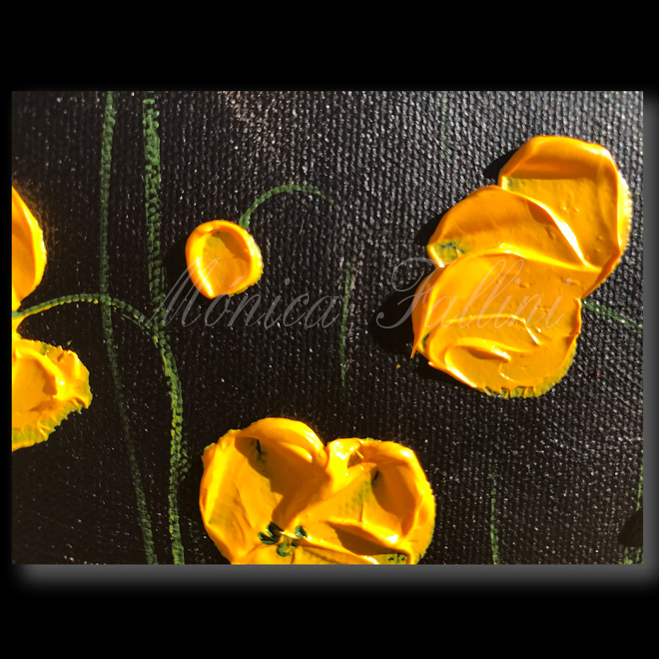 Painting titled 'Yellow Poppies #1' by Monica Fallini